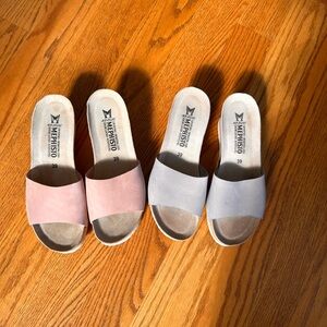 Mephisto Women's Slide Sandals - Pink and Gray 8.5